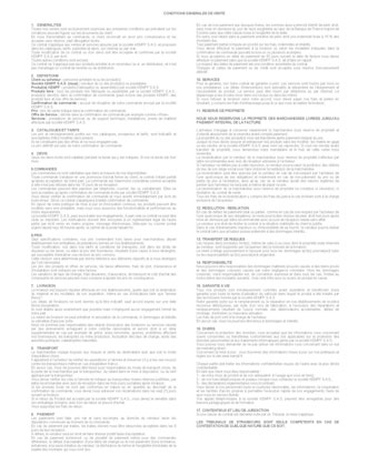 les conditions de vente de Kempf SAS