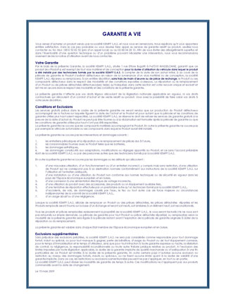 la garantie a vie de Kempf SAS